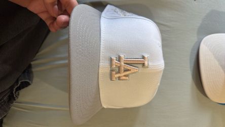 Grey and white hat