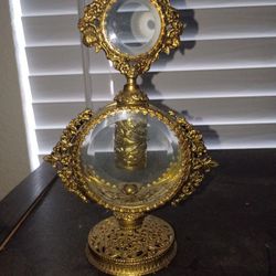 Vintage Perfume Bottle Ormolu Stylebuilt Style Matson Filagree Double Glass Gold