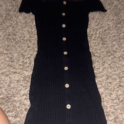 Black Dress with buttons