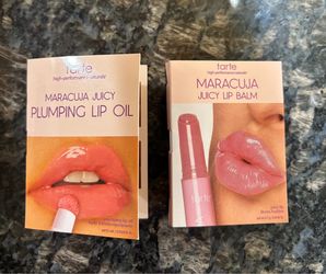 NEW TARTE MARACUJA JUICY PLUMPING LIP OIL AND JUICY LIP BALM IN ROSE $5 for both!