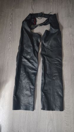 Mustang Leather Motorcycle Riding Chaps Size Large