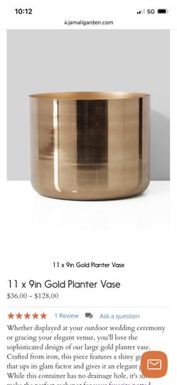 Gold planter vase