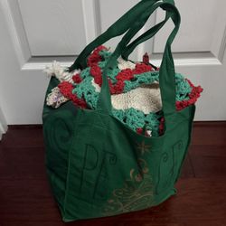Big Bag Filled Of Vintage Fabric Knitted Crochet Pieces Just $10 For All