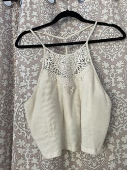 Beige Crotchet top