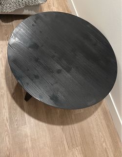 Round Black Wood Coffee Table West Elm