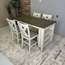(Brand New) Counter Height Dining Table - 5 Piece Set