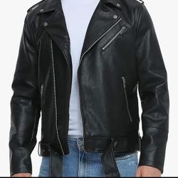 Men’s Faux Leather Jacket. New. 