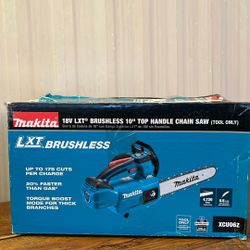 Makita LXT 10 in. 18V Lithium-Ion Brushless Battery Top Handle Chain Saw (Tool-Only)