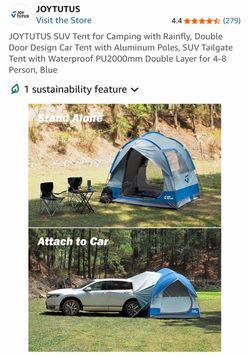 JOYTUTUS SUV Tailgate Camping Tent with Rainfly