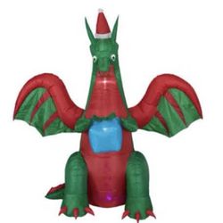 Northlight 6' Inflatable LED Dragon with Gift Outdoor Christmas Decoration