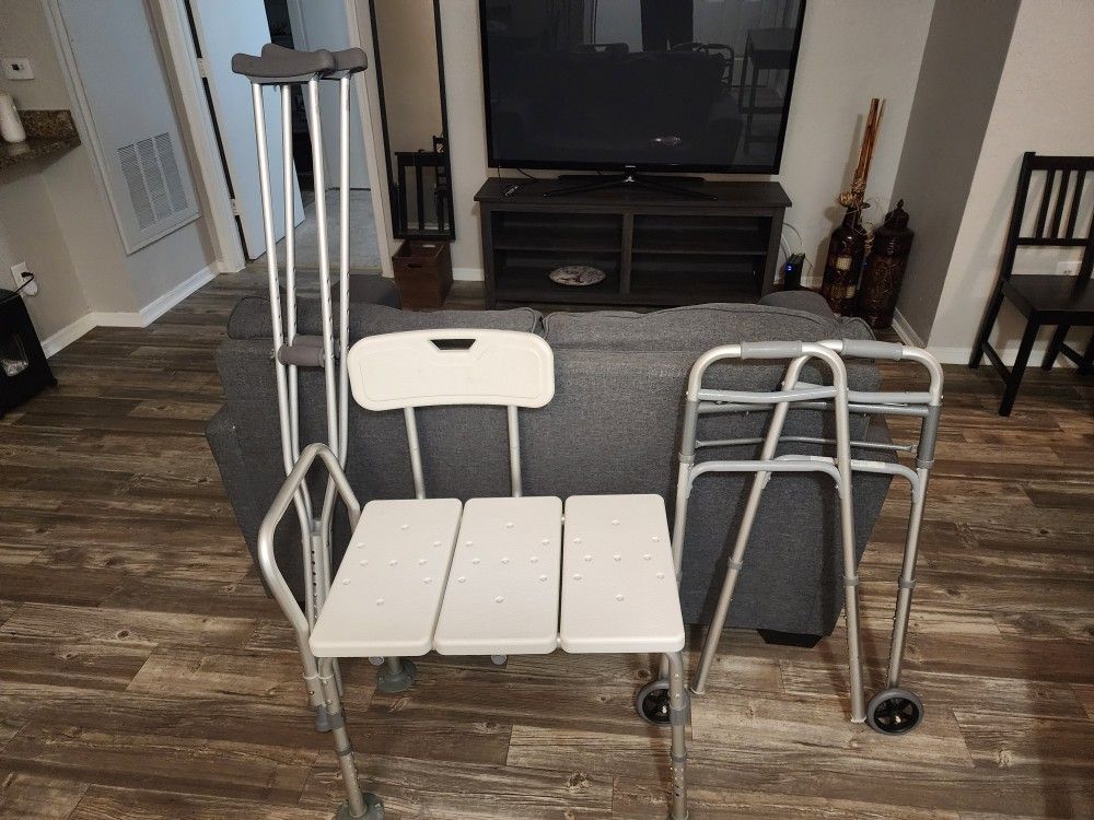 Combo, Shower Transfer Chair, Crutches And Walker