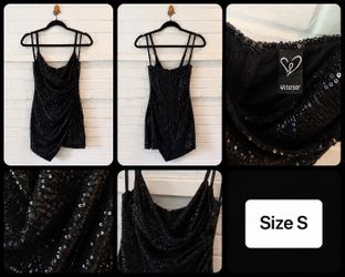 Windsor Black Sequin Mini Dress – Size Small | Party, Cocktail & NYE