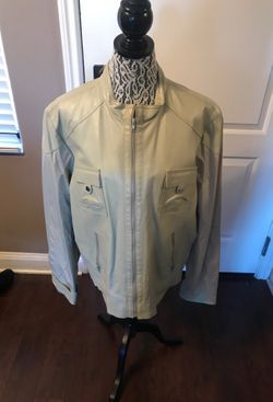 Men’s cream leather jacket
