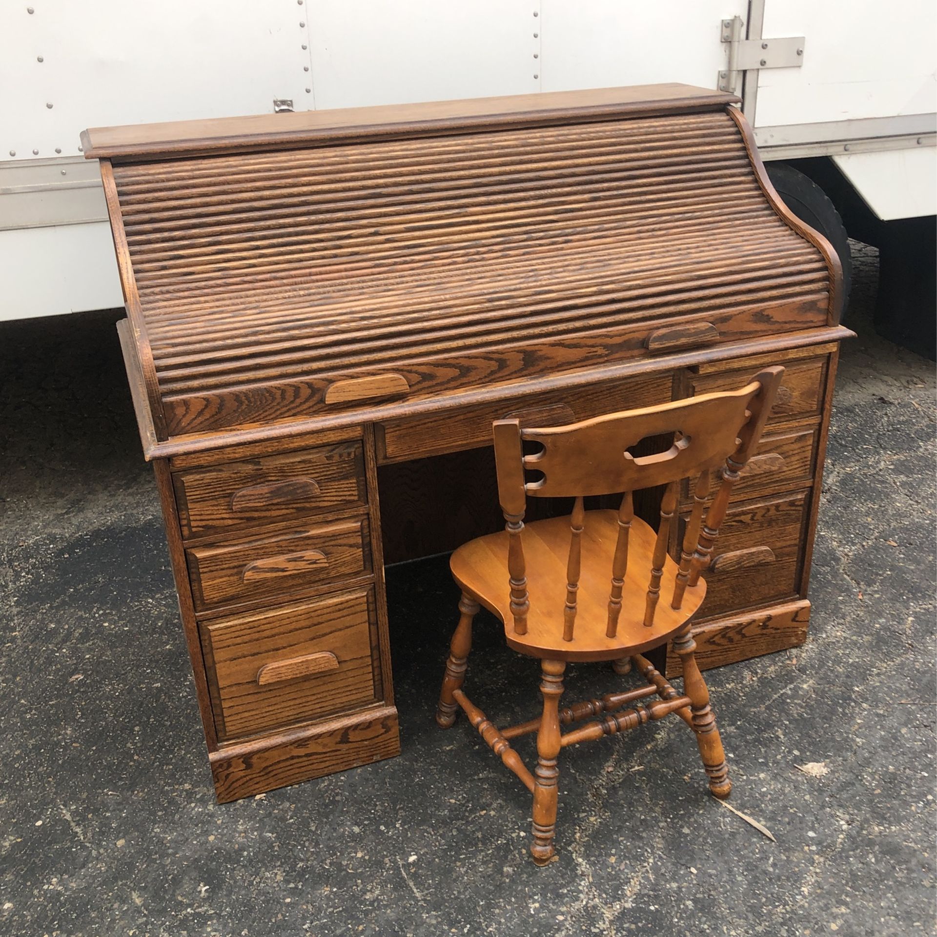 Oak Roll top Desk