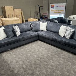 Big New Black Charcoal Sectional 