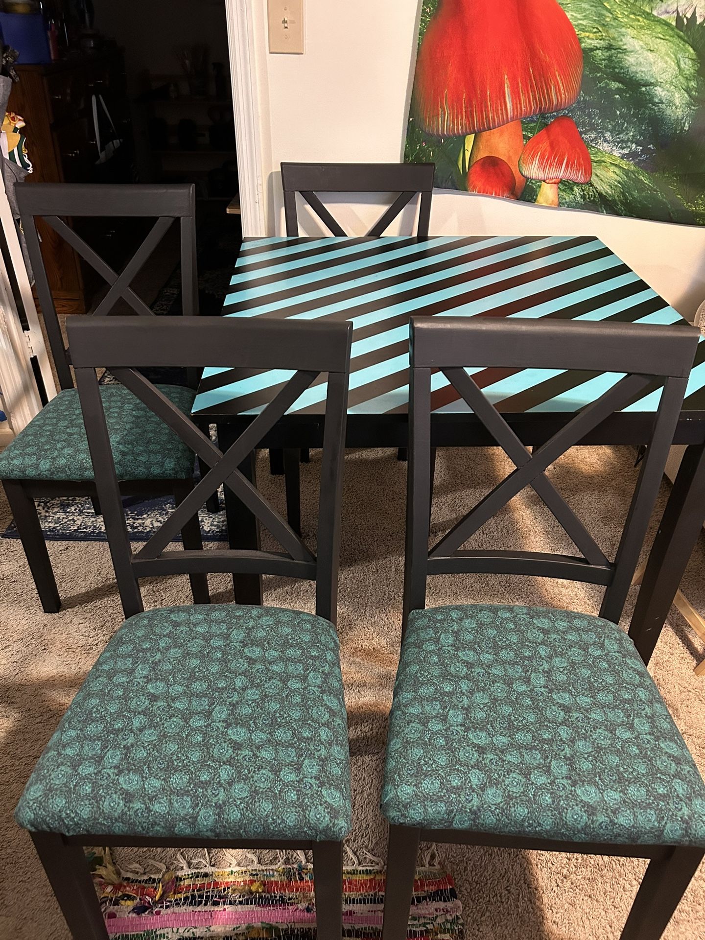 Wood Table With 4 Chairs