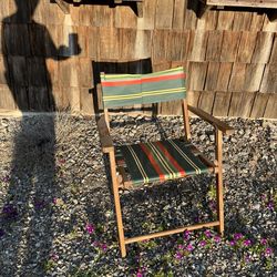 Vintage Wooden Chairs With Original Oilcloth
