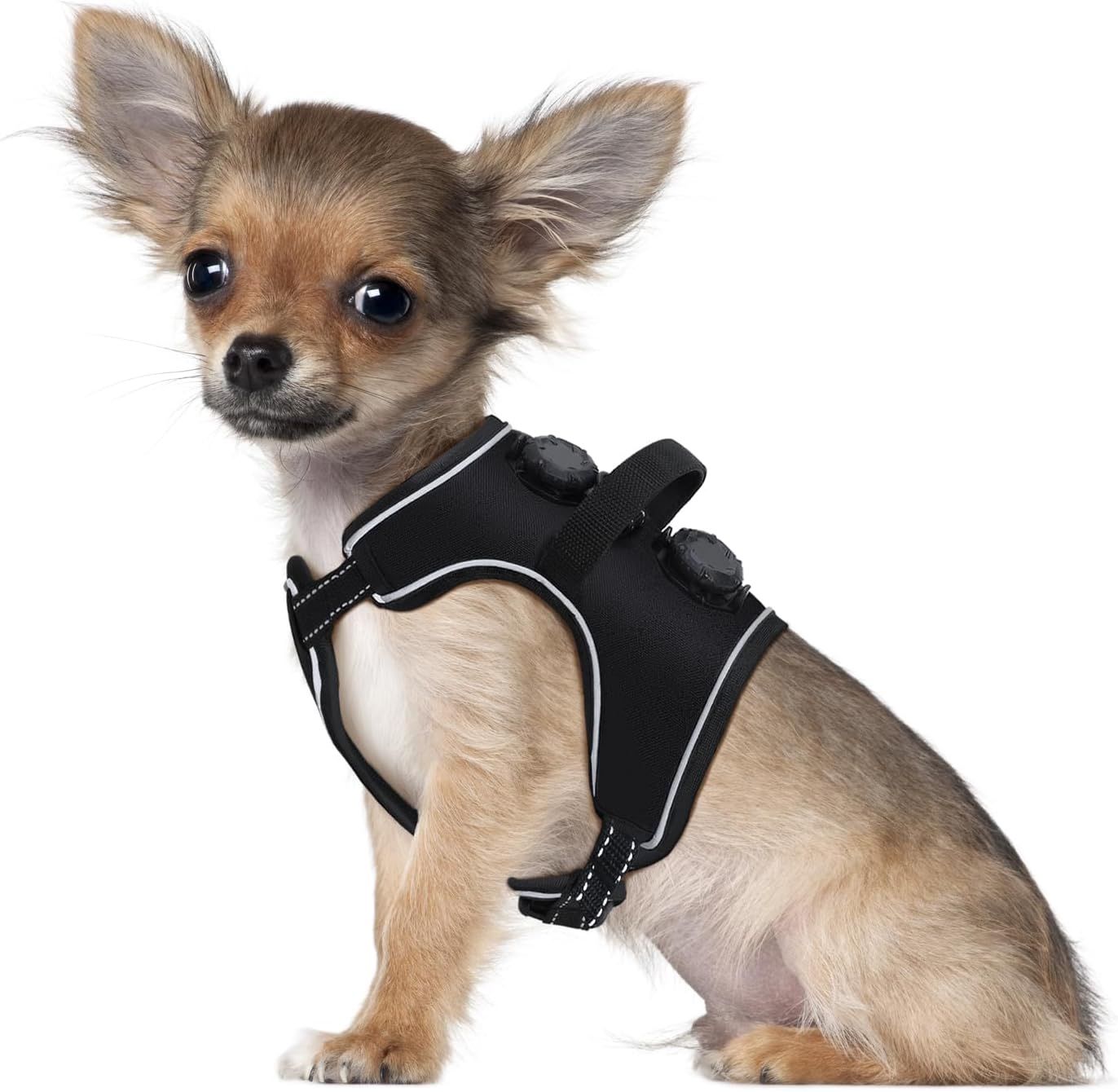 MOOECKOM Dog Harness Knob Adjustment, Soft and Reflective, Training, Walking - Small (NEW)