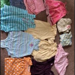Girls 24 month// 2 shirts, 4 onesies, 3 shorts, 2 pants, 2 dresses, 1 skirt, 2 pajamas