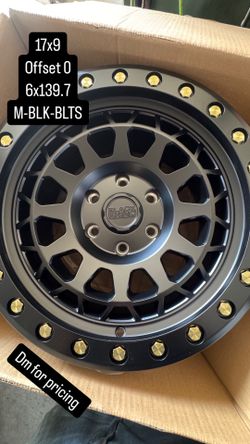 MATTE BLACK RHINO 17x9 inch rims Chevy Toyota Tundra Tacoma