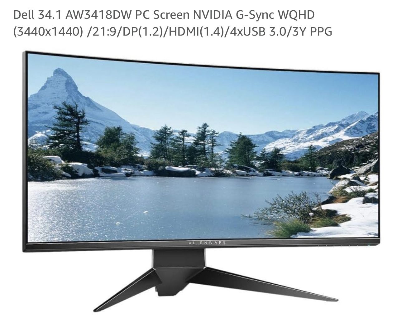 Alienware 34” Curved Gaming Monitor – UltraWide
