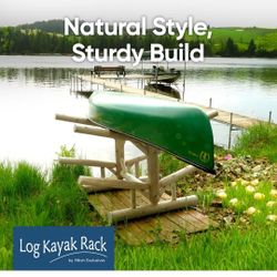 4 Place Natural Cedar Wood Kayak/ Canoe Log Rack 