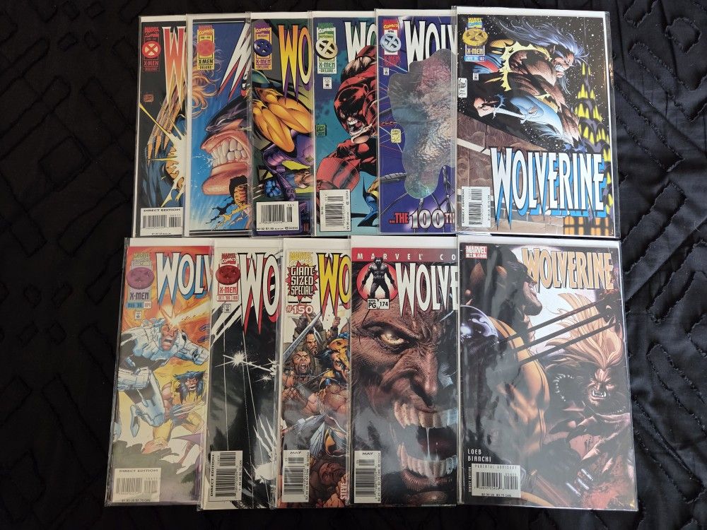 Wolverine Comic Book Lot Of 11! Marvel Comics. Vintage. Keys. Mixed Lot.