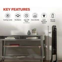 Honeywell QuietSet 8-Speed Oscillating Tower Fan Black HYF290B: Programmable Timer, Quiet Operation, ETL 