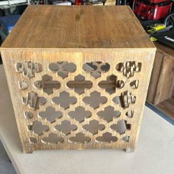 Decorative Wooden Paneled End Table 
