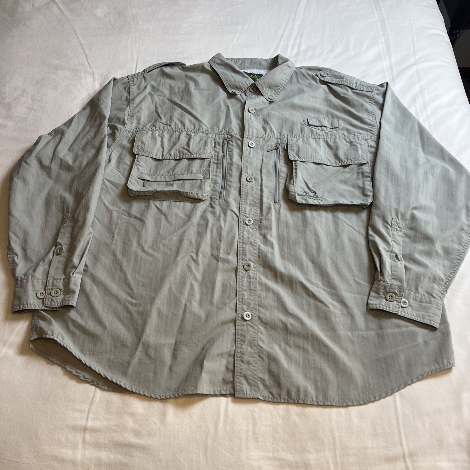 Cabelas Guidewear Vented Button Up 100% Nylon 2XL Shirt Jacket Windbreaker
