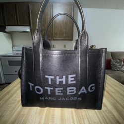 Marc Jacobs Black Leather Medium Tote Bag