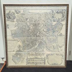 City Plan of Rome, 1676 - High Quality Giclee Print - 5 ft × 5 ft Framed