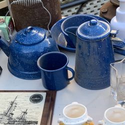 Cobalt Blue Camping Set