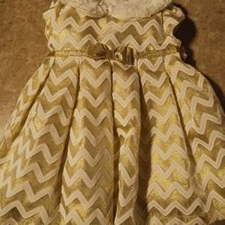 6 Month Gold Baby Dress, Cozy Plush Sleeper & Etc