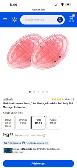Meridian Pressure Massage Brush 2-Pack Pink