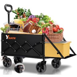 Collapsible Folding Wagon Cart with Tailgate - 300lbs