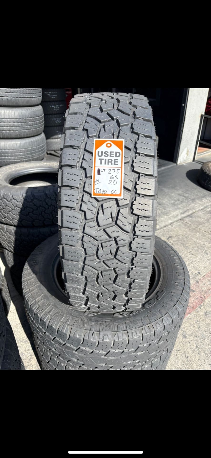 275-65-20 Toyo Open Country A/T Full Used Tire Set $250 Free Mounting And Balancing
