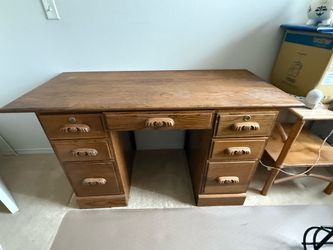 Vintage Solid Oak Desk