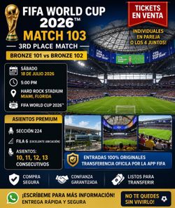 World Cup Bronze  4 tickets