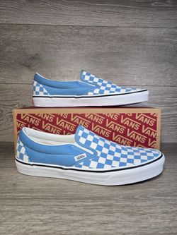 Vans Slip-On Checkerboard blue / White Mens Size 10.5 / Womens 12 New In Box