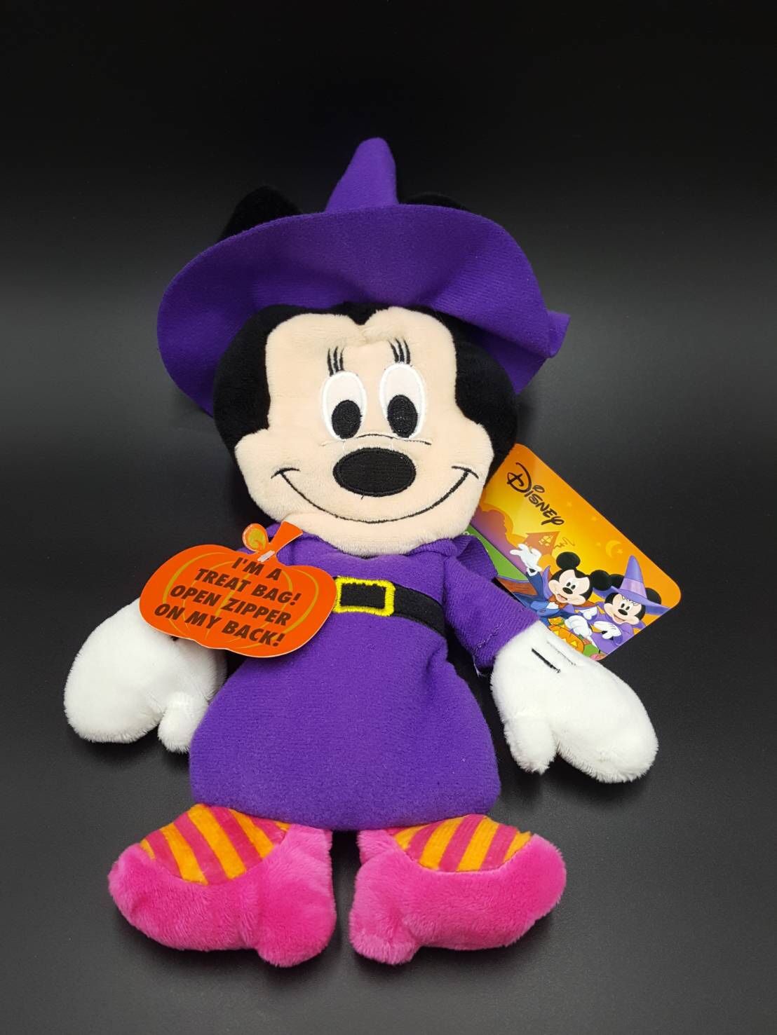 Disney New Minnie Mouse Plush Halloween Treat Bag Witch Costume