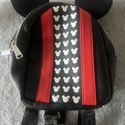 Loungefly  Mickey Mouse Icon Ears Black/Red Convertible Mini Backpack