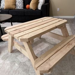 Handmade Wooden Kids Picnic Table