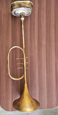 Decorative Brass Trumpet Tabletop Centerpiece Sculpture