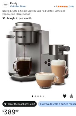 Keurig K-Cafe C Single Serve K-Cup Pod Coffee, Latte and Cappuccino Maker, Nickel