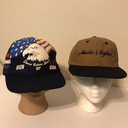 These Colors Don’t Run or Burn and Alaska Seafood SnapBack Vintage Hats