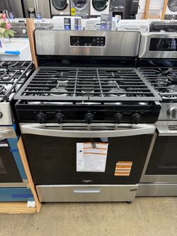 New open box Whirlpool Stainless Steel 5 burner range stove