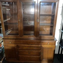 Willett -Solid Cherry Wood Buffet And China Cabinet 