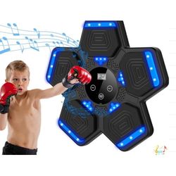 Music Boxing Machine, Wall Mounted One Punch Boxing Machine, Boxing Training Punching Equipment, Smart Boxing Pad with LED Light and Music for Kids