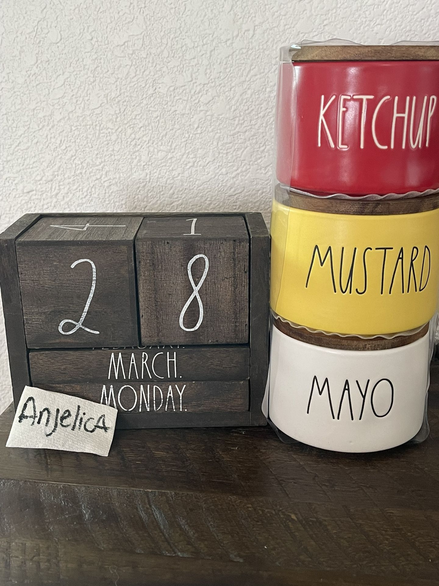 Rae Dunn Ketchup, Mustard, Mayo